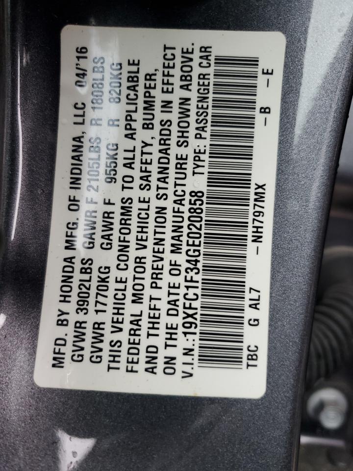 Lot #3020557178 2016 HONDA CIVIC EX