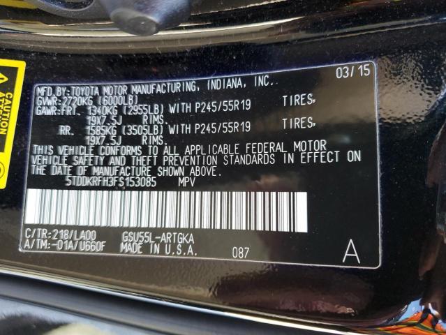 2015 TOYOTA HIGHLANDER - 5TDDKRFH3FS153085