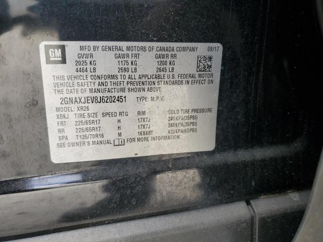 2018 CHEVROLET EQUINOX LT - 2GNAXJEV8J6202451