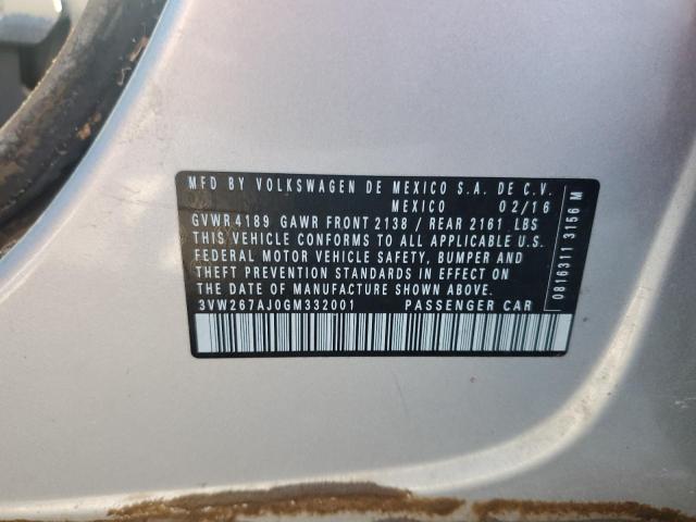 2016 VOLKSWAGEN JETTA S - 3VW267AJ0GM332001