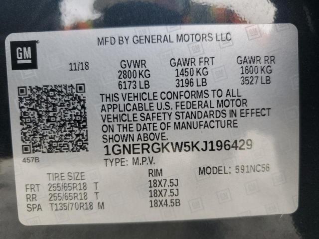 2019 CHEVROLET TRAVERSE L - 1GNERGKW5KJ196429