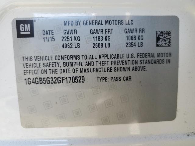 2016 BUICK LACROSSE - 1G4GB5G32GF170529