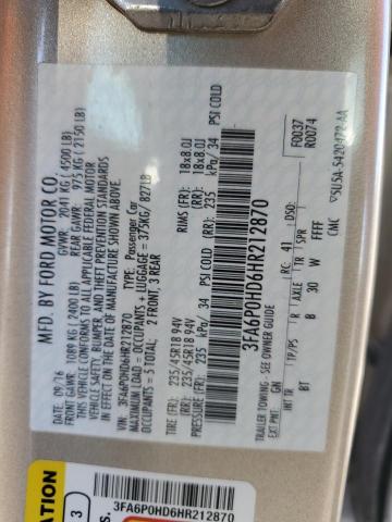 2017 FORD FUSION ENE 3FA6P0HD6HR212870