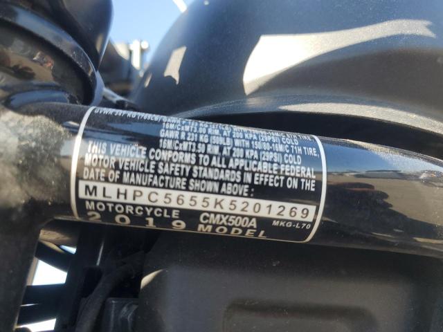 2019 HONDA CMX500 A - MLHPC5655K5201269