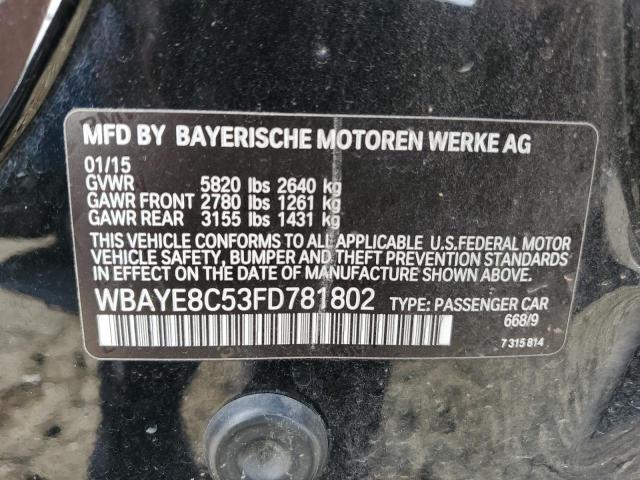 VIN WBAYE8C53FD781802 2015 BMW 7 SERIES no.12