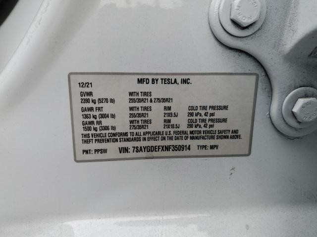 2022 TESLA MODEL Y - 7SAYGDEFXNF350914