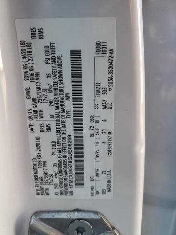 2016 FORD ESCAPE SE - 1FMCU0G78GUB08269