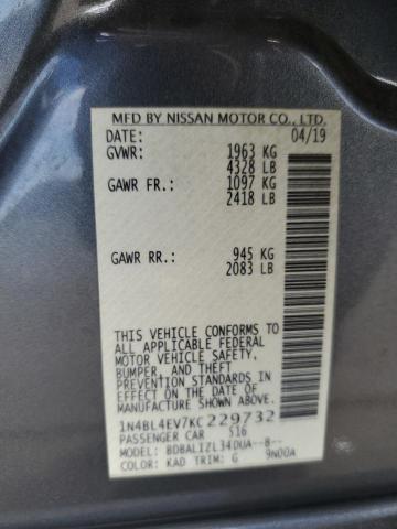 2019 NISSAN ALTIMA SL - 1N4BL4EV7KC229732