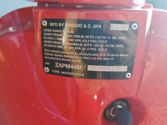 2006 VESPA LX 150 ZAPM448F865005320