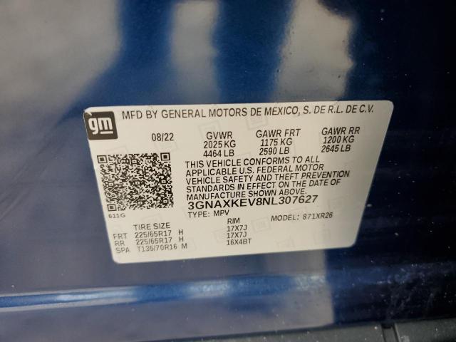 VIN 3GNAXKEV8NL307627 2022 CHEVROLET EQUINOX no.14