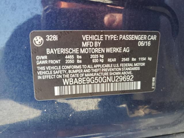 VIN WBA8E9G50GNU29692 2016 BMW 3 Series, 328 I Sulev no.12