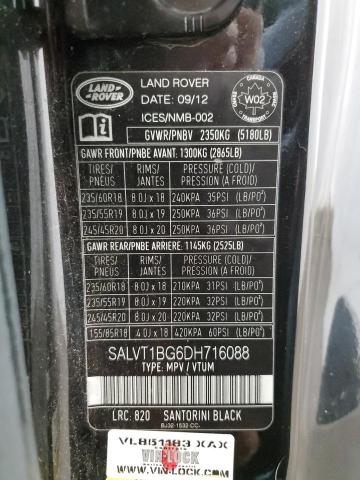 VIN SALVT1BG6DH716088 2013 Land Rover Range Rover, ... no.13