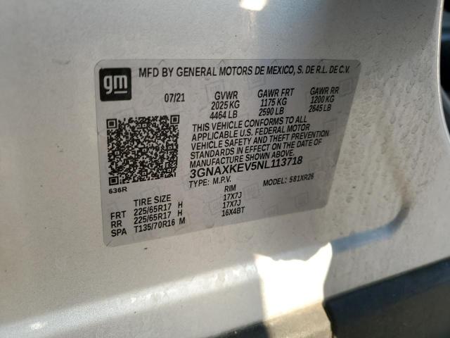 2022 CHEVROLET EQUINOX LT - 3GNAXKEV5NL113718