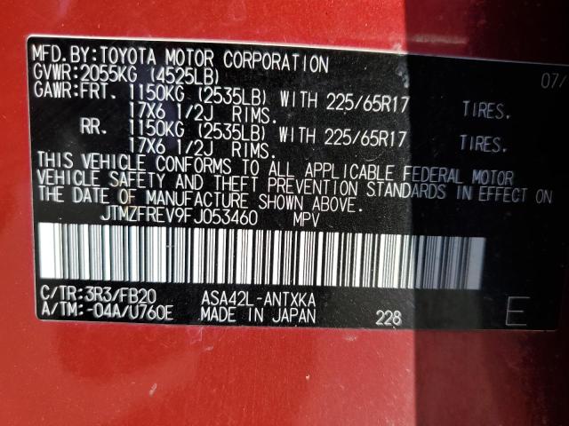 2015 TOYOTA RAV4 LE - JTMZFREV9FJ053460