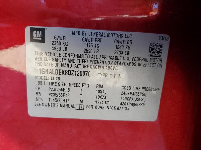 VIN 1GNALDEK8DZ120070 2013 Chevrolet Equinox, LT no.13