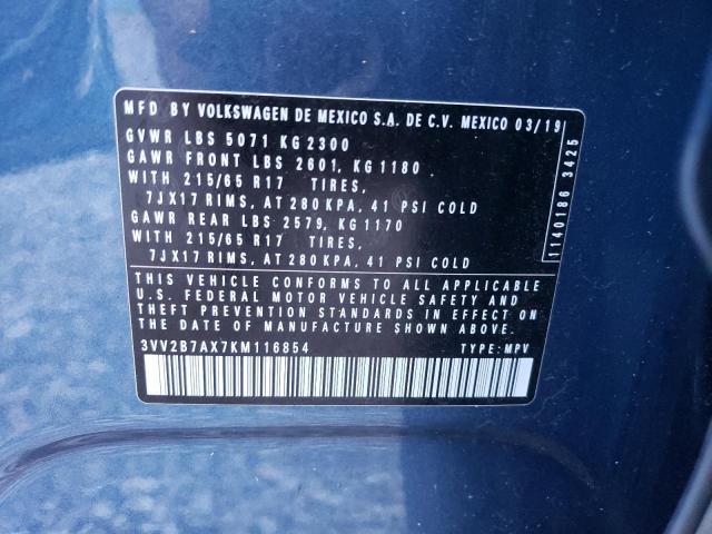 2019 VOLKSWAGEN TIGUAN SE - 3VV2B7AX7KM116854