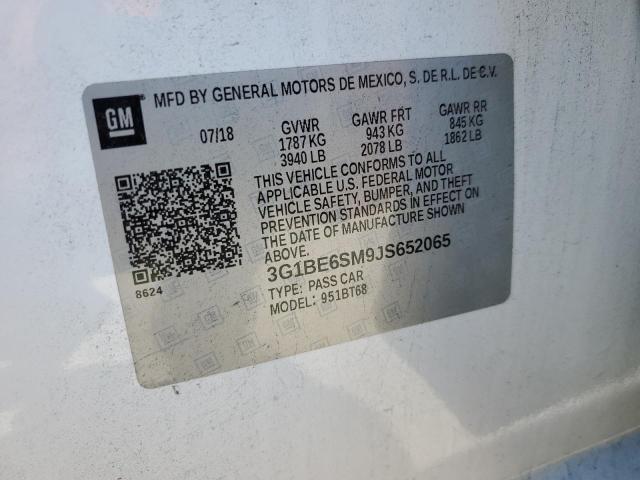 2018 CHEVROLET CRUZE LT - 3G1BE6SM9JS652065
