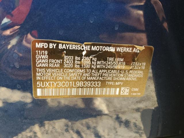 VIN 5UXTY3C01L9B39333 2020 BMW X3 no.14