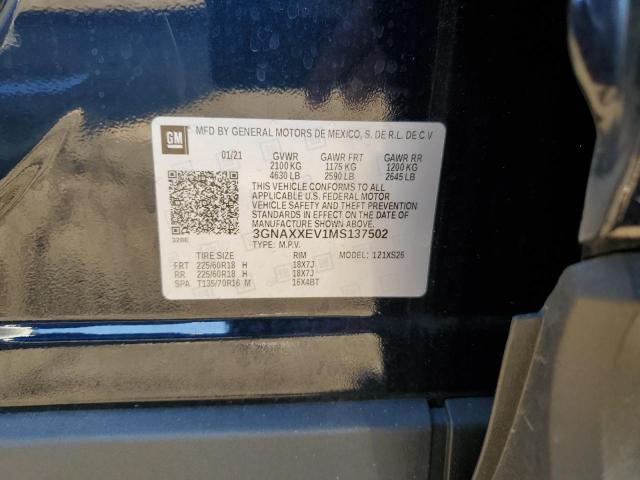 2021 CHEVROLET EQUINOX PR - 3GNAXXEV1MS137502
