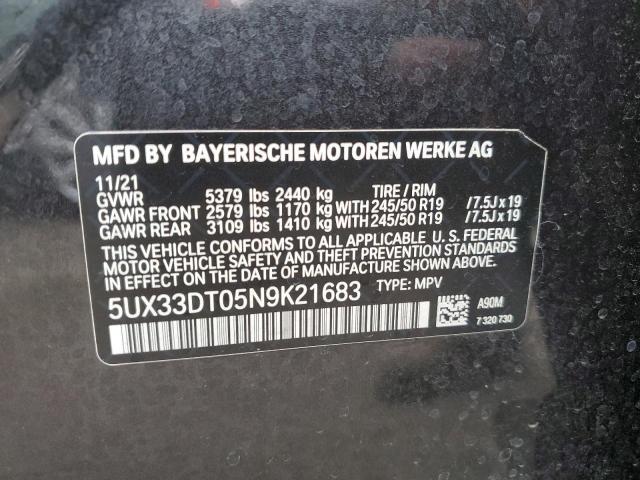 5UX33DT05N9K21683 2022 BMW X4 XDRIVE3