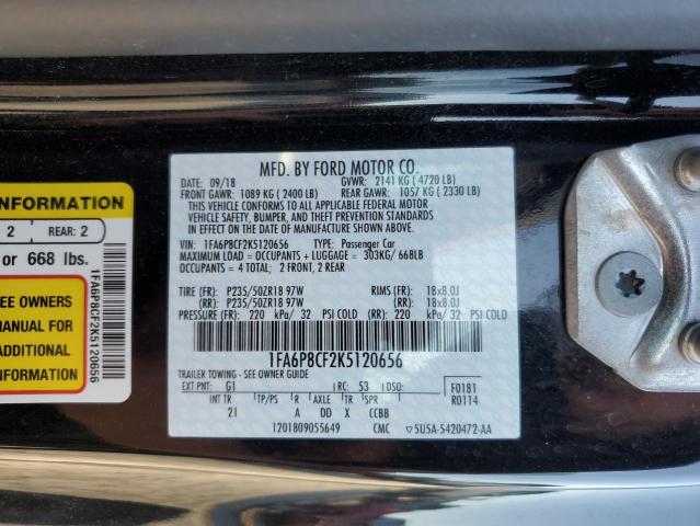 2019 FORD MUSTANG GT - 1FA6P8CF2K5120656