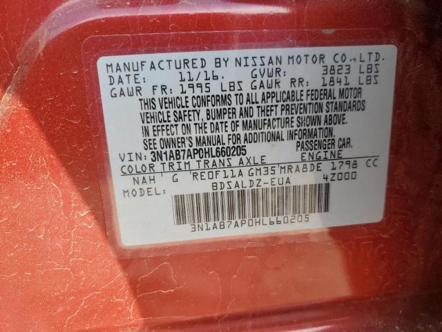 2017 NISSAN SENTRA S - 3N1AB7AP0HL660205