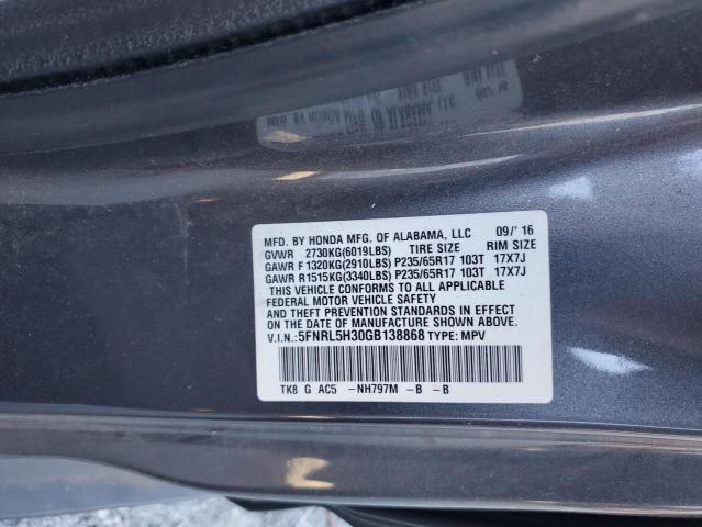 2016 HONDA ODYSSEY SE - 5FNRL5H30GB138868