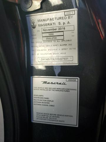 2017 MASERATI GRANTURISM - ZAM45VMA1H0227031