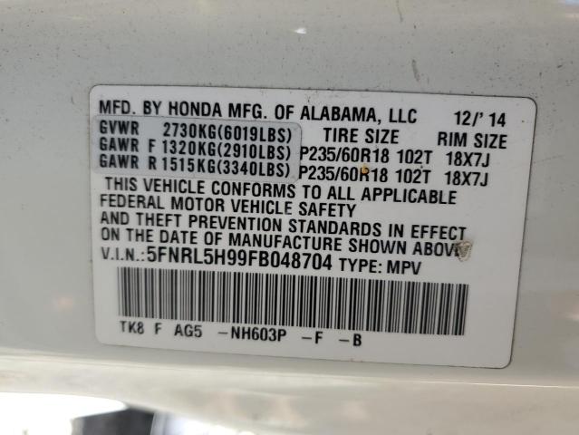 2015 HONDA ODYSSEY TO - 5FNRL5H99FB048704