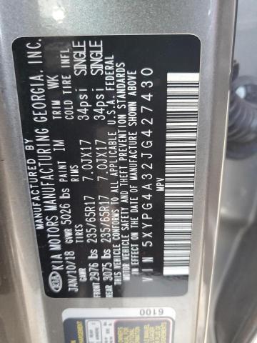 2018 KIA SORENTO LX 5XYPG4A32JG427430