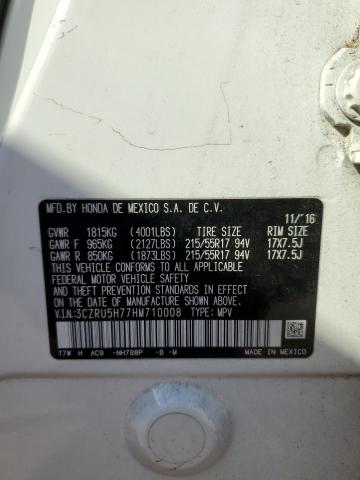 2017 HONDA HR-V EXL - 3CZRU5H77HM710008