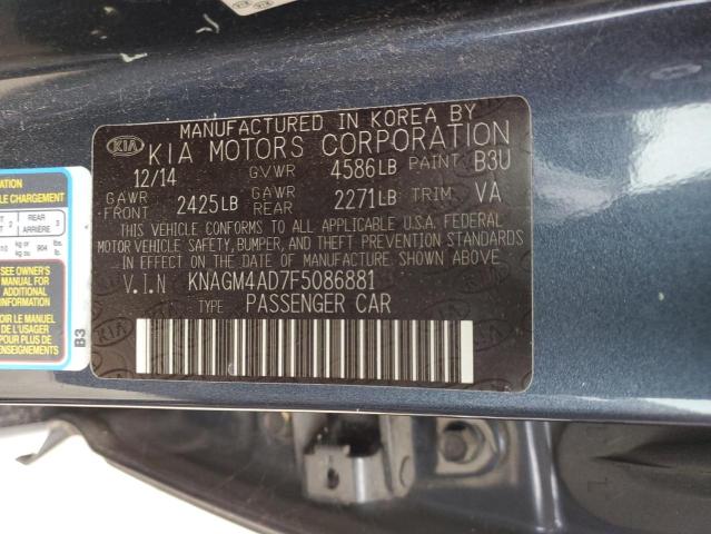 VIN KNAGM4AD7F5086881 2015 KIA Optima, Hybrid no.12