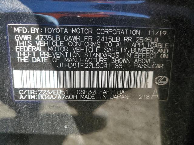 2020 LEXUS IS 300 PRE JTHD81F27L5041188