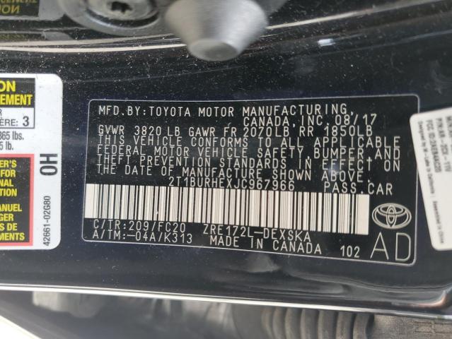 2018 TOYOTA COROLLA L - 2T1BURHEXJC967966