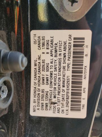 VIN 2HGFB2F91EH529371 2014 Honda Civic, Exl no.12