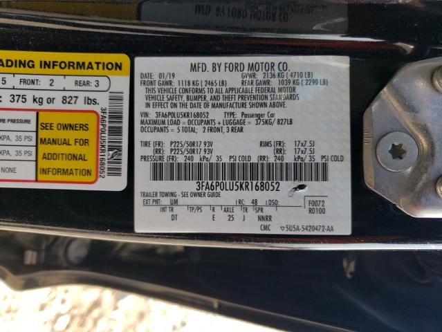 VIN 3FA6P0LU5KR168052 2019 Ford Fusion, SE no.13