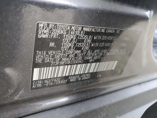 2019 TOYOTA RAV4 XLE - 2T3P1RFVXKC006942