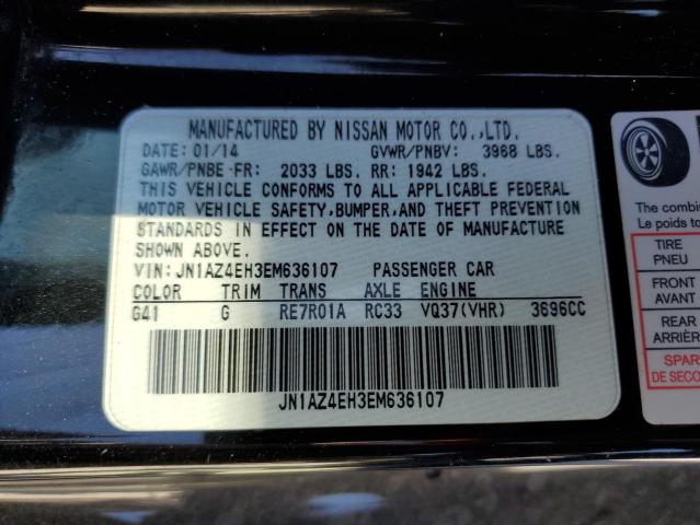 VIN JN1AZ4EH3EM636107 2014 Nissan 370Z, Base no.12