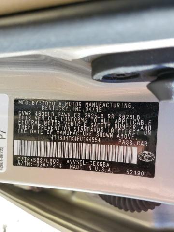 VIN 4T1BD1FK4FU164554 2015 Toyota Camry, Hybrid no.13