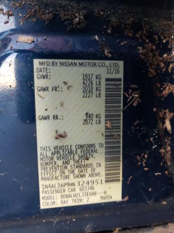 2017 NISSAN ALTIMA 2.5 - 1N4AL3AP9HN324951