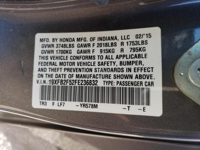 VIN 19XFB2F52FE236832 2015 Honda Civic, LX no.13