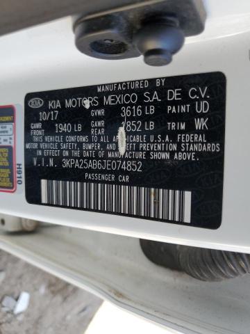 VIN 3KPA25AB6JE074852 2018 KIA Rio, LX no.13