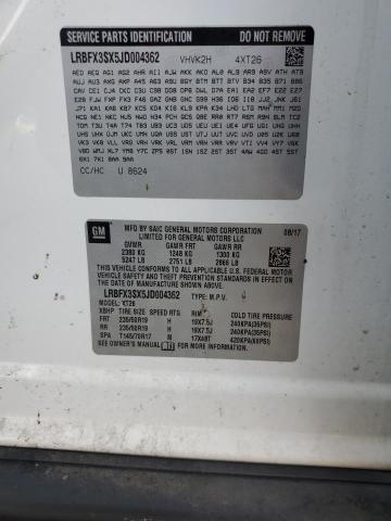 2018 BUICK ENVISION P - LRBFX3SX5JD004362