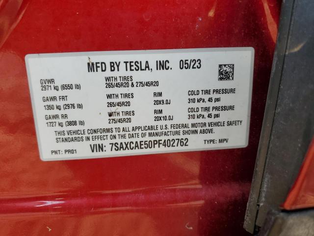 VIN 7SAXCAE50PF402762 2023 Tesla MODEL X no.14