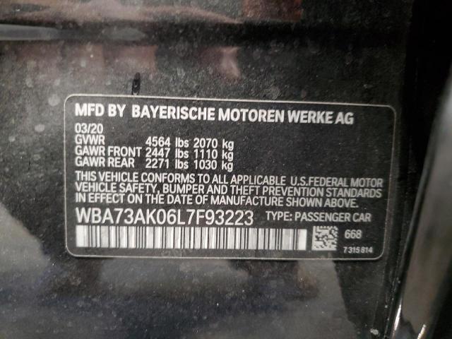 VIN WBA73AK06L7F93223 2020 BMW 2 SERIES no.12