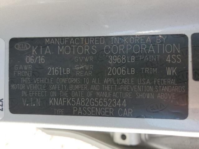 VIN KNAFK5A82G5652344 2016 KIA Forte, LX no.12