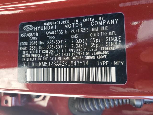 2019 HYUNDAI TUCSON SE - KM8J23A42KU843514