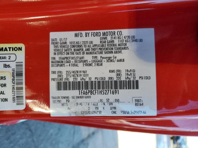 2017 FORD MUSTANG GT - 1FA6P8CF1H5271691