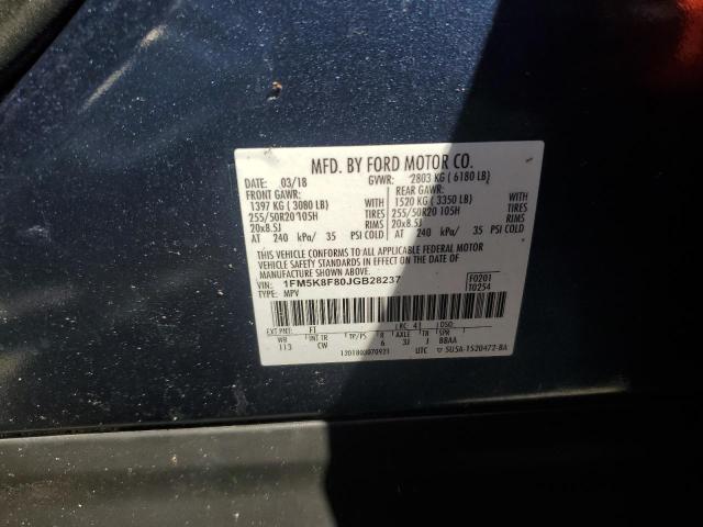 2018 FORD EXPLORER L - 1FM5K8F80JGB28237