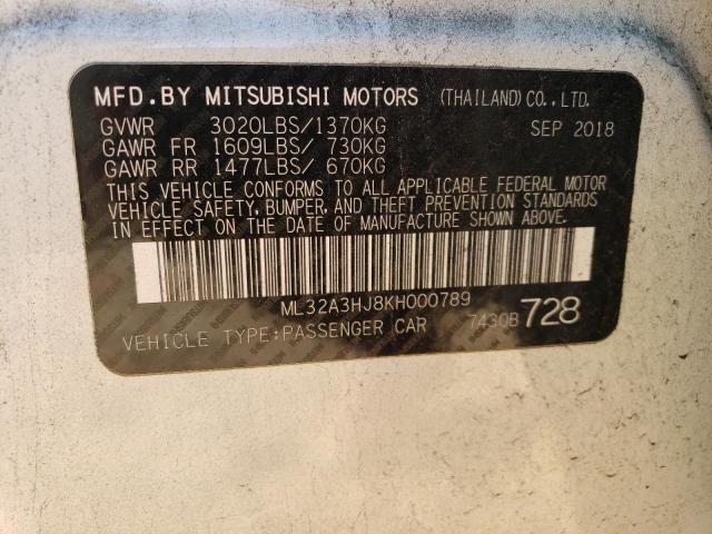 2019 MITSUBISHI MIRAGE ES - ML32A3HJ8KH000789